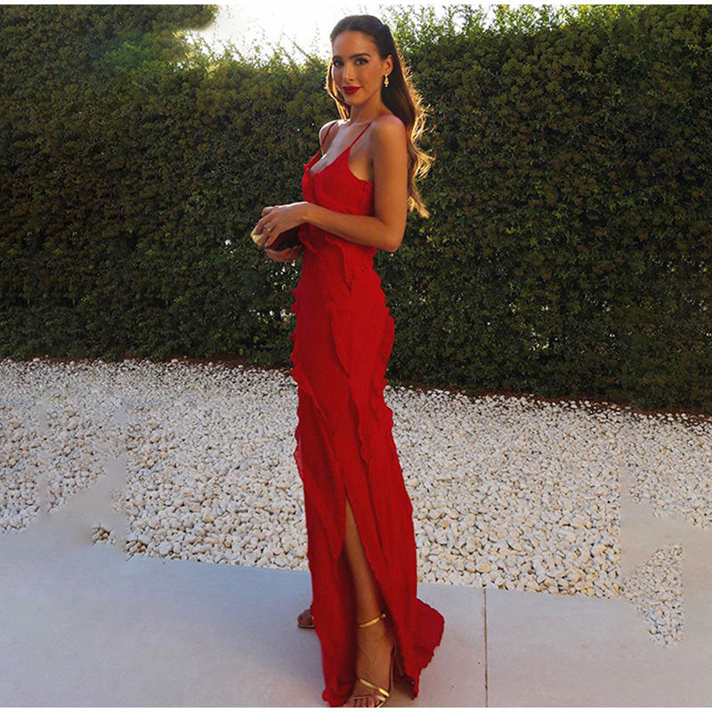 Ravenna™ - Abito sexy in chiffon con schiena scoperta e spacco