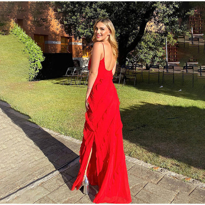Ravenna™ - Abito sexy in chiffon con schiena scoperta e spacco