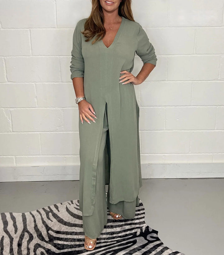 Milana™ - Coordinato Accogliente: Top Lungo e Pantaloni Abbinati