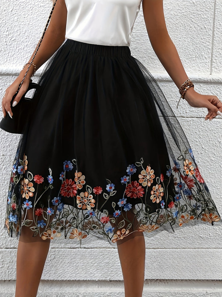 Elegante Rok midi da donna con stampa a fiori - Reeva per un'elegante struttura