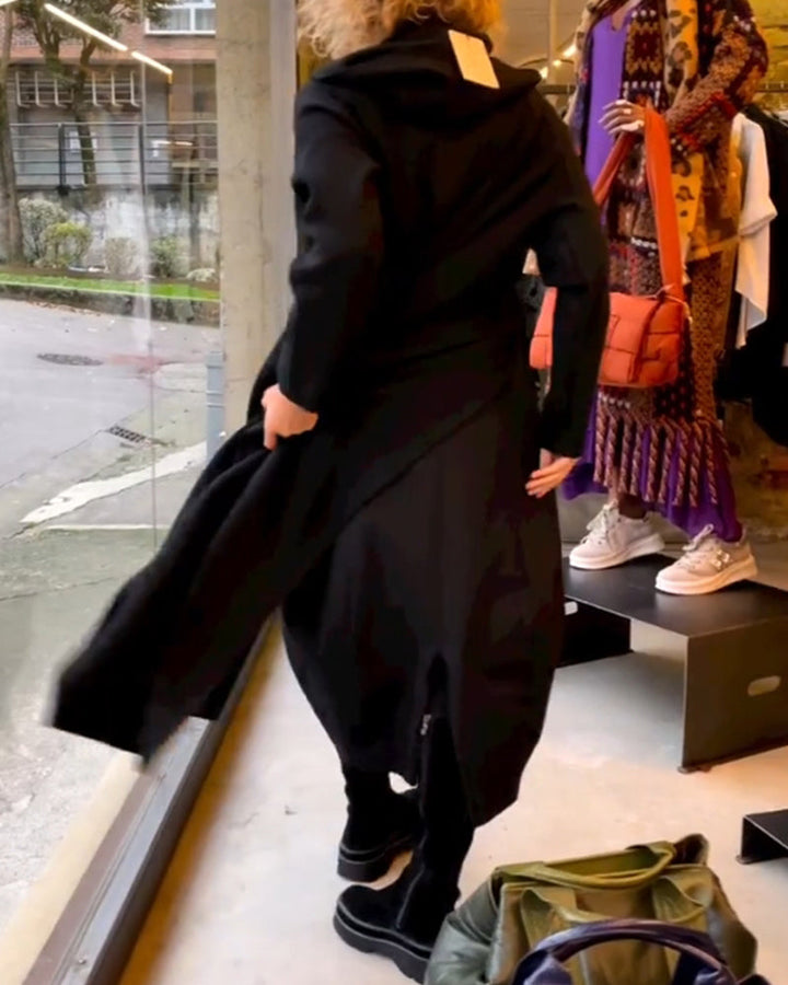 Eva™ - Abito Midi Nero con Tasche