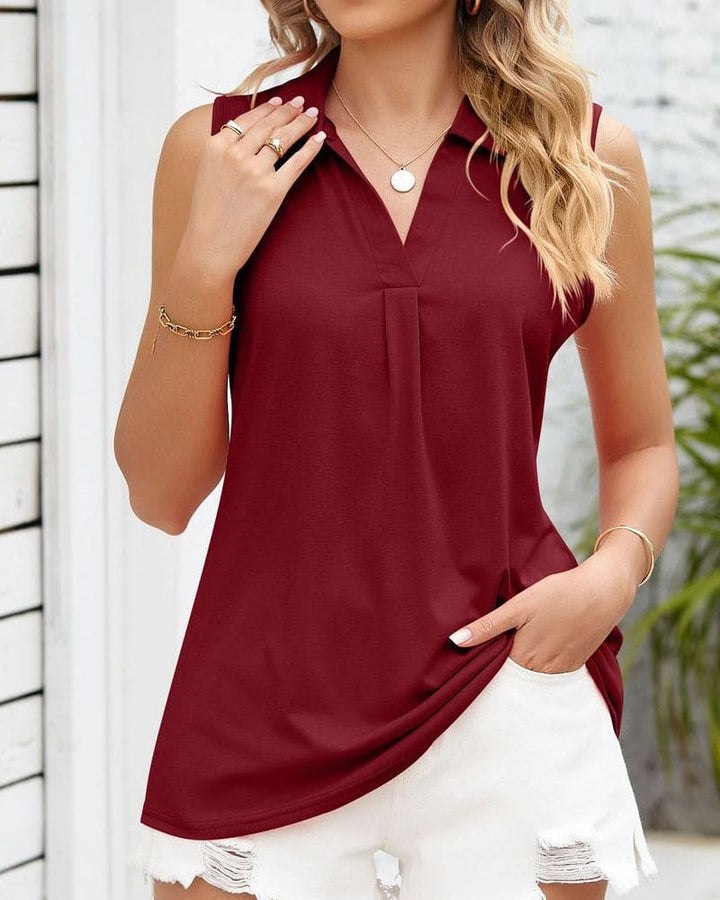 Livia - Elegante Mouwloze Blouse voor een Verfijnde Look