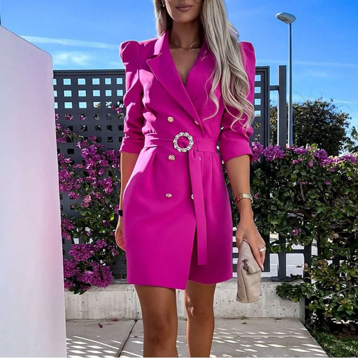Chic & Sophisticated - Blazerjurk met Trendy Pofschouders