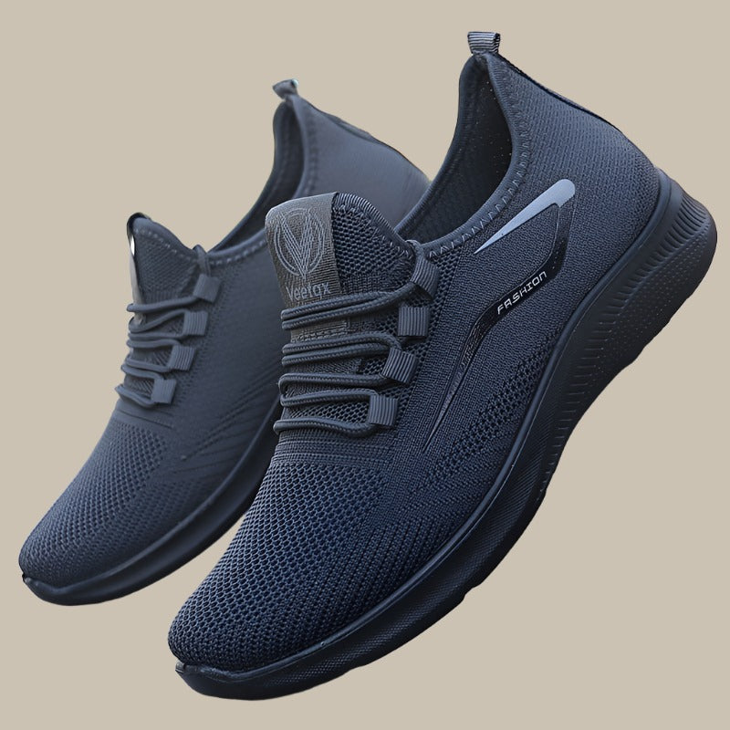 Comode scarpe slip-on nere da uomo con suola ergonomica per il massimo comfort