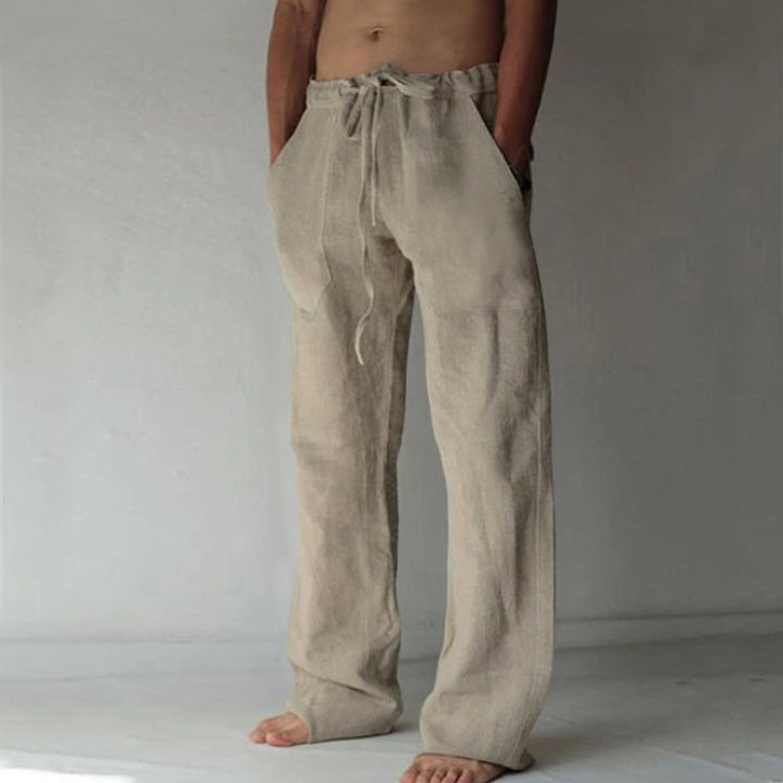 Pantaloni Casual in Lino Solidi e Stilosi per Uomini