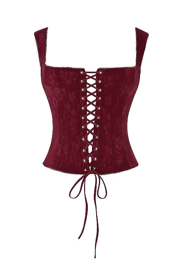 <html><body><p>Germana - Top Corsetto in Pizzo Merlot</p></body></html>