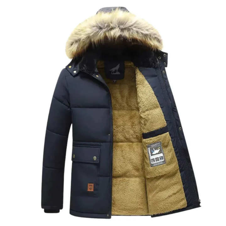 Elegante e calda giacca invernale da uomo con zip e cappuccio - ideale per le giornate fredde