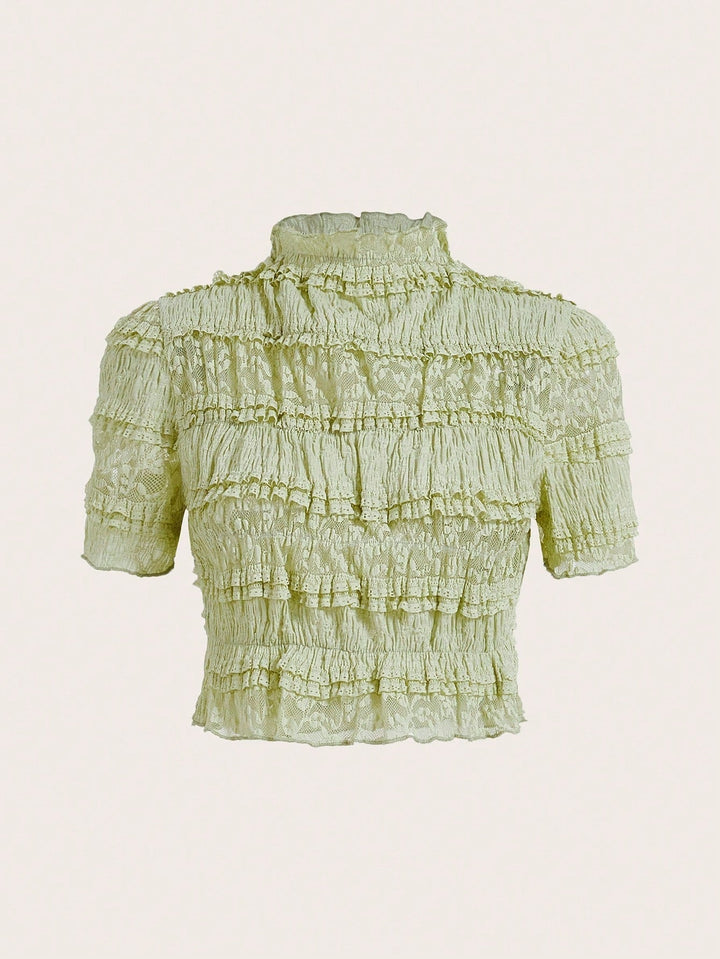 <p>Giada - Elegante Top in Pizzo Corto per un Aspetto Raffinato</p>