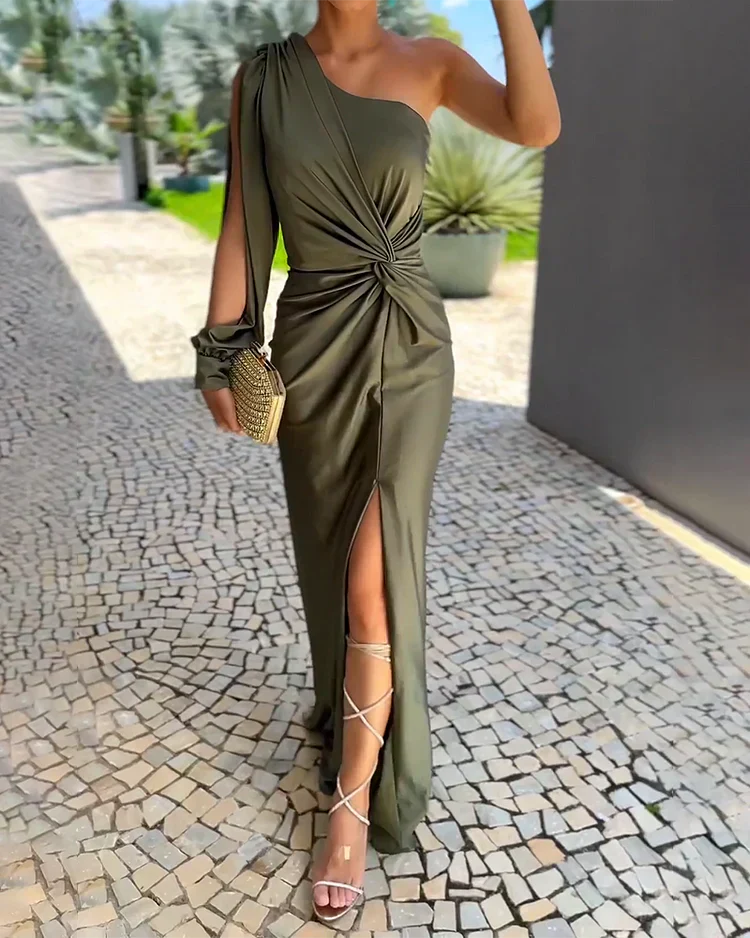 Taylee | Abito maxi con spalla scoperta