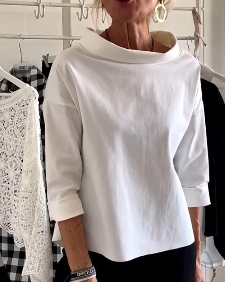 Lara - Top Casual Monocromatico Elegante