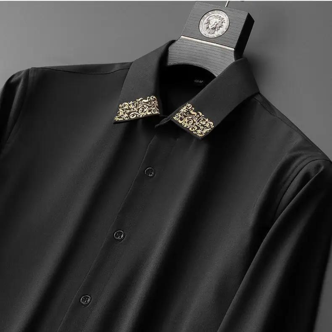 Elegante camicia da uomo con motivo giapponese dal design raffinato