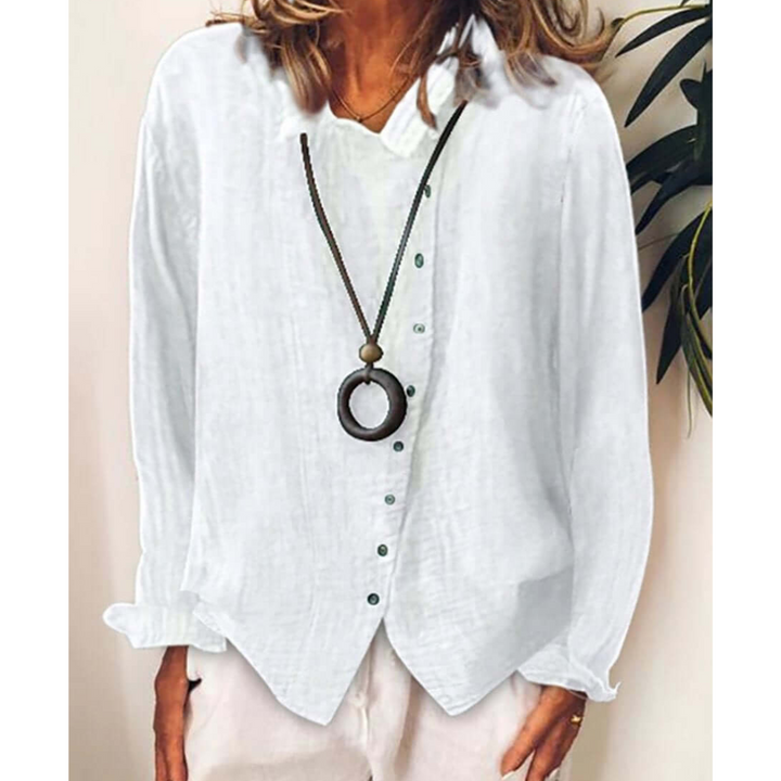 Camicia da donna a maniche lunghe button-down - comfort ed eleganza per tutti i giorni