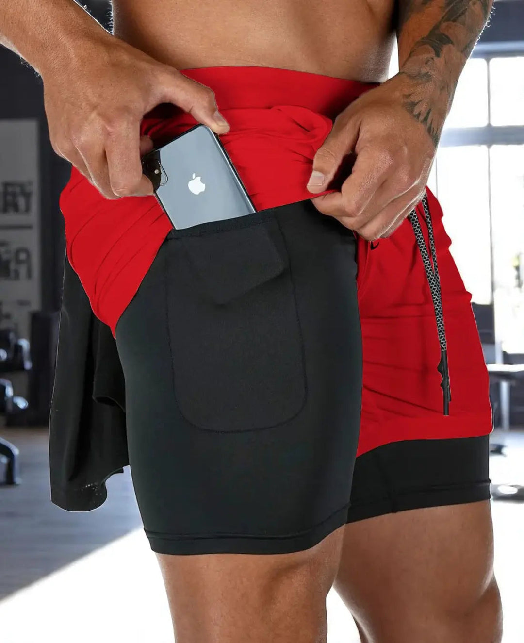 VIQA Pantaloncini sportivi 2 in 1 da uomo ad asciugatura rapida con pratiche tasche - leggeri, comodi e ideali per le giornate attive