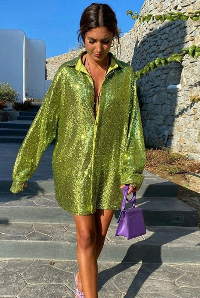 Gershilda - Glamorous Oversized Sequin Blouse