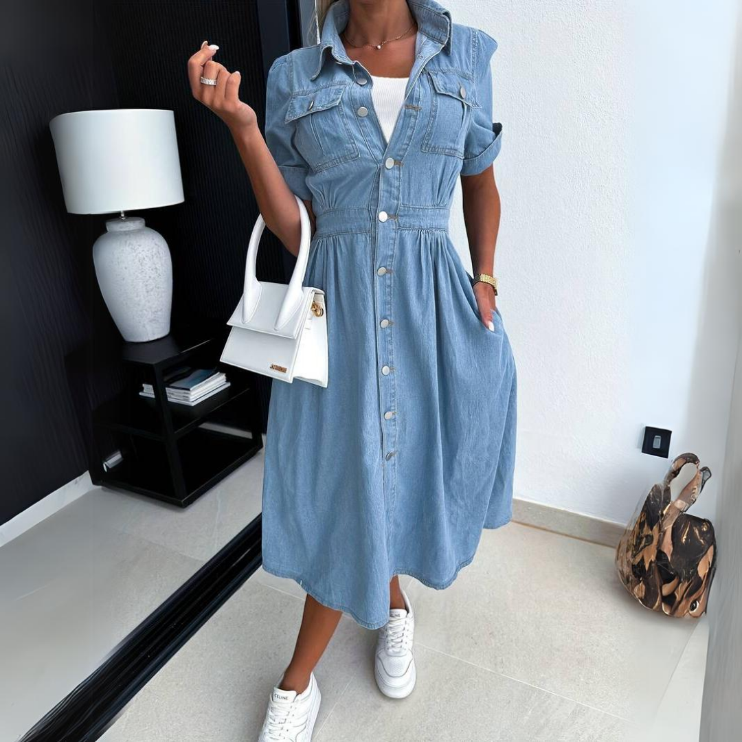 Elegante abito da donna in denim - la scelta perfetta per ogni occasione