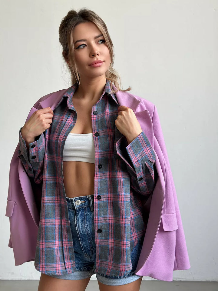 <html>Caitlin - Camicia in flanella a quadri elegante per un look perfetto</html>