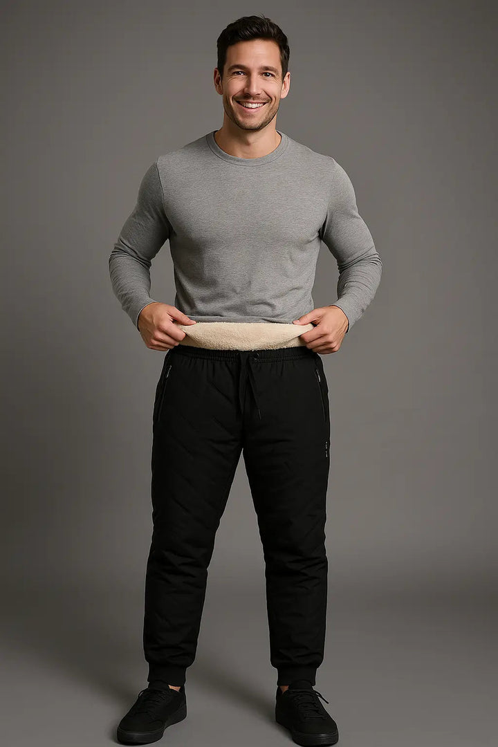 Comodi pantaloni da corsa da uomo in pile trapuntato, perfetti per le giornate fredde