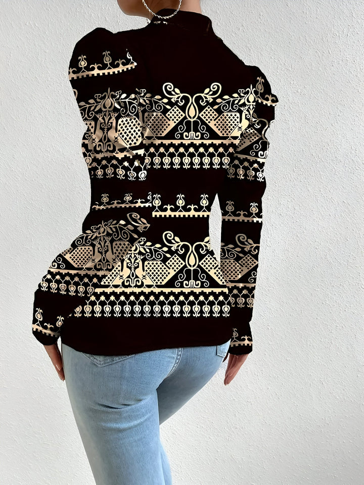 Charelle - Stijlvolle Bloes met Prachtige Bloemenprint