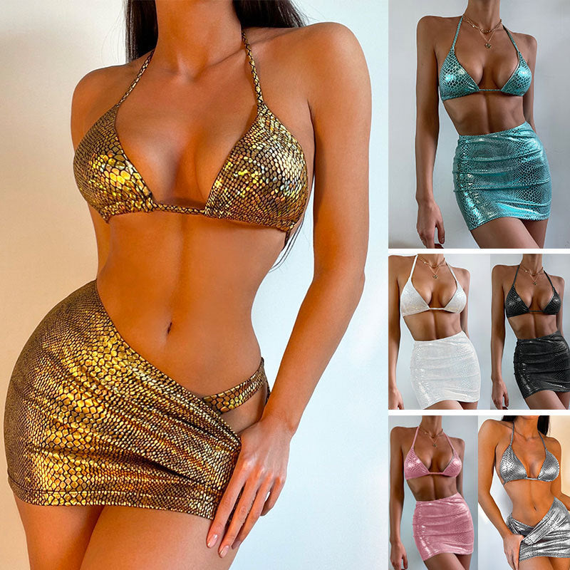 Dorine | Ensemble Lumineux Deux Pièces Métallisé et Attrayant pour un Look Séduisant