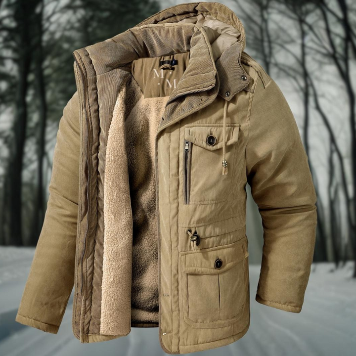 Elegante bomber invernale da uomo con pratica chiusura a zip - un design elegante per le giornate fredde