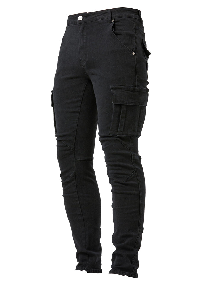 Pantaloni cargo da uomo eleganti e confortevoli, elasticizzati - una combinazione di funzionalità e design alla moda