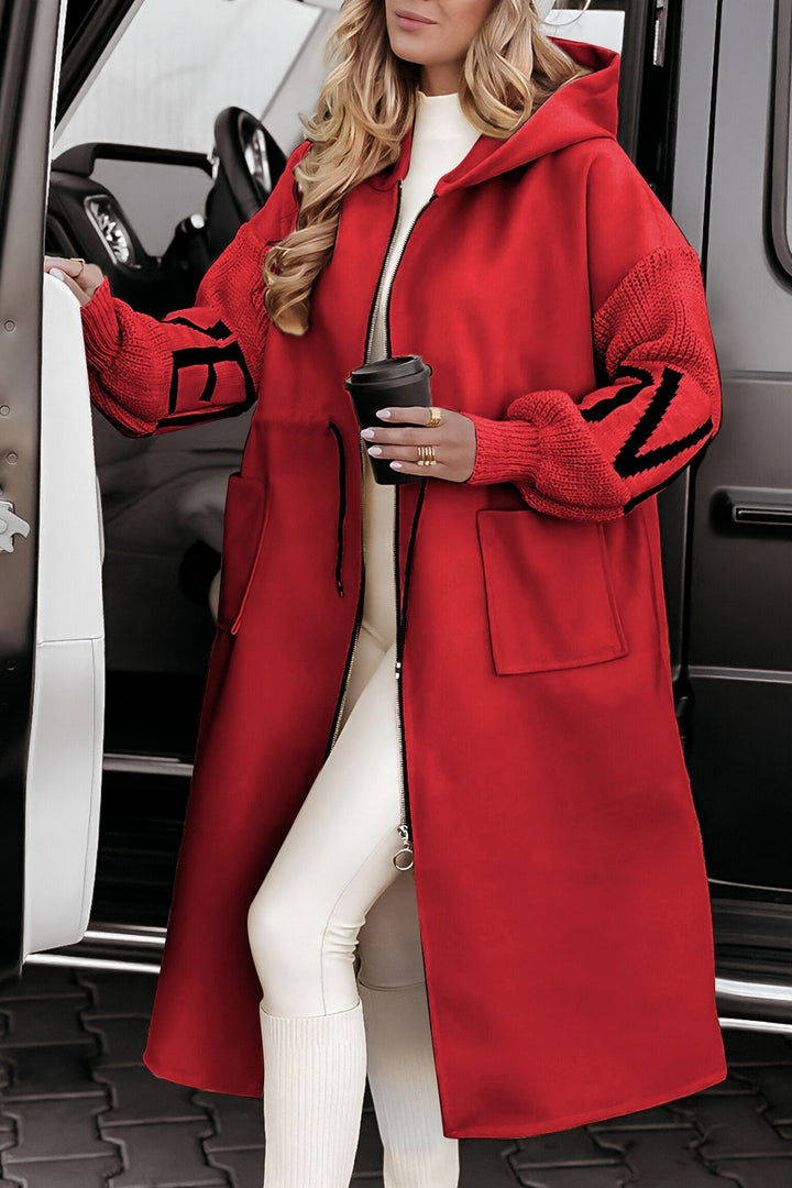 Nina™ - Giacca Casual Donna con Cappuccio e Maniche in Maglia