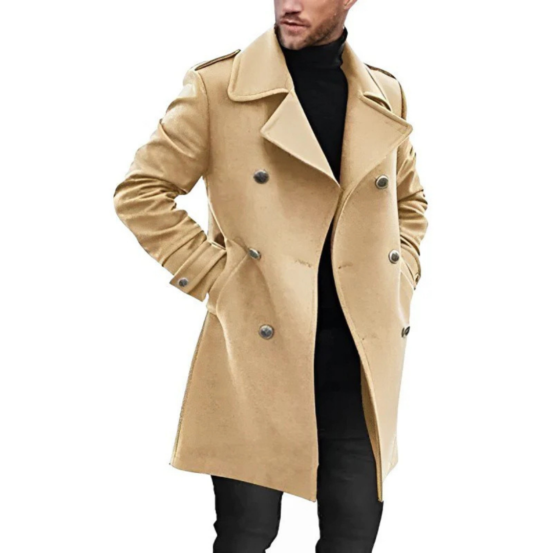 Trench invernale lungo ed elegante da uomo - elegante e caldo per le giornate fredde