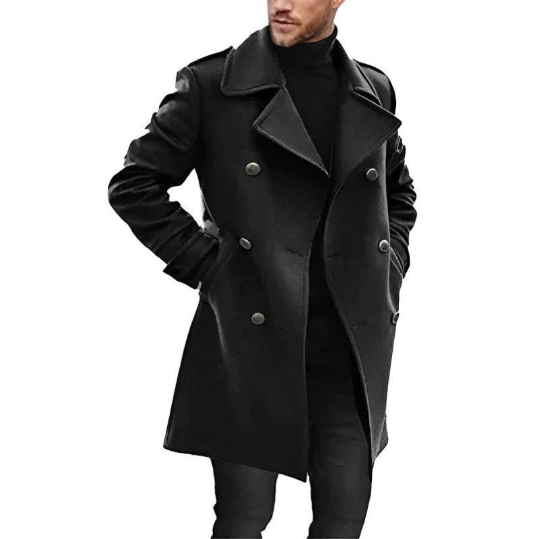 Trench invernale lungo ed elegante da uomo - elegante e caldo per le giornate fredde