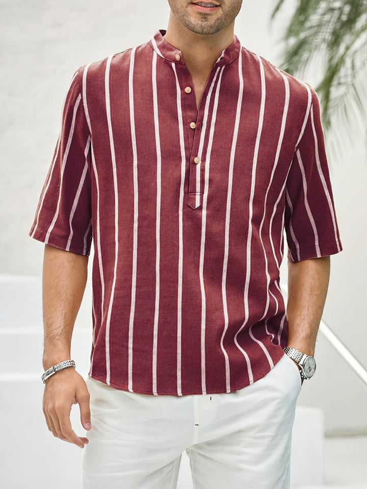 Elegante t-shirt da uomo a maniche corte a righe senza tempo