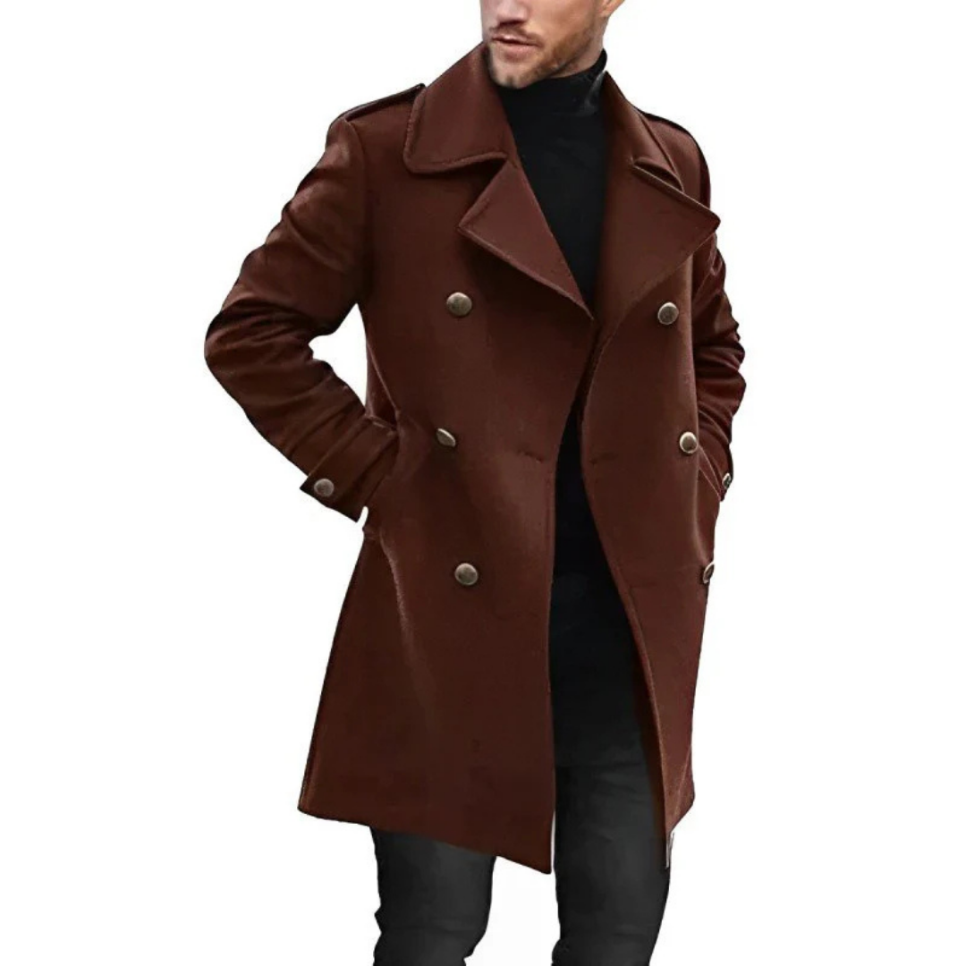 Trench invernale lungo ed elegante da uomo - elegante e caldo per le giornate fredde