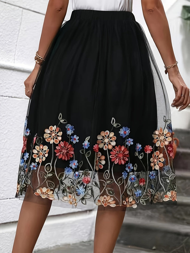 Elegante Rok midi da donna con stampa a fiori - Reeva per un'elegante struttura