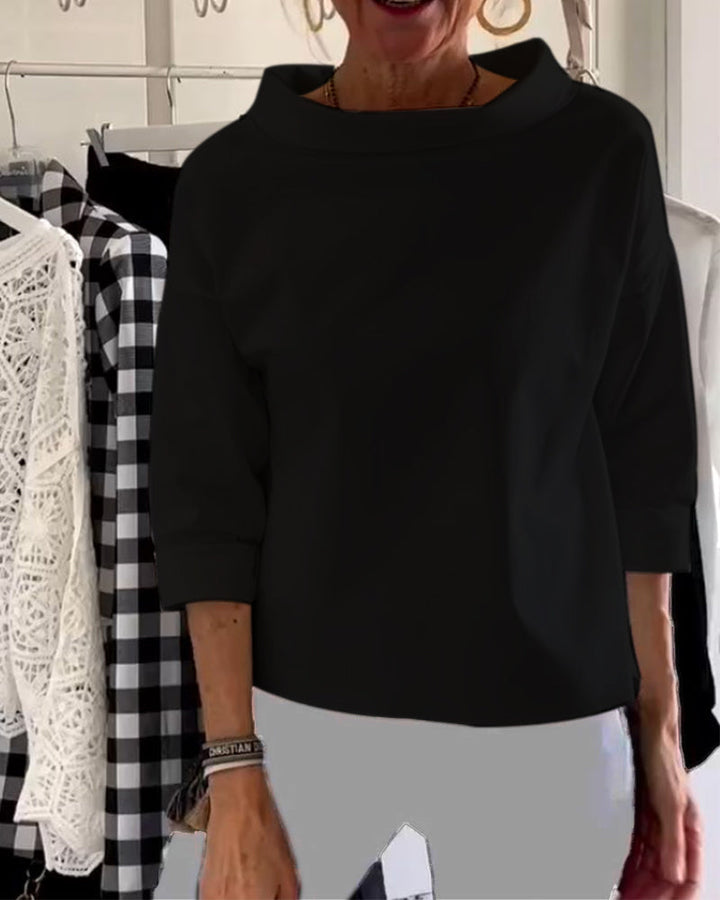 Lara - Top Casual Monocromatico Elegante