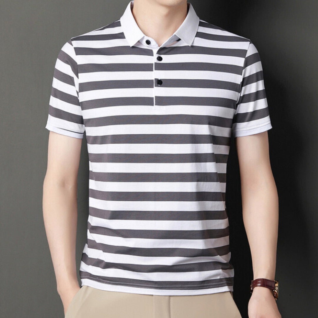 Elegante polo da uomo con righe classiche - eleganza e comfort per tutti i giorni