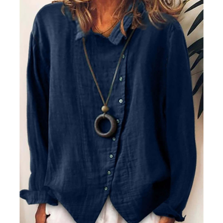 Camicia da donna a maniche lunghe button-down - comfort ed eleganza per tutti i giorni