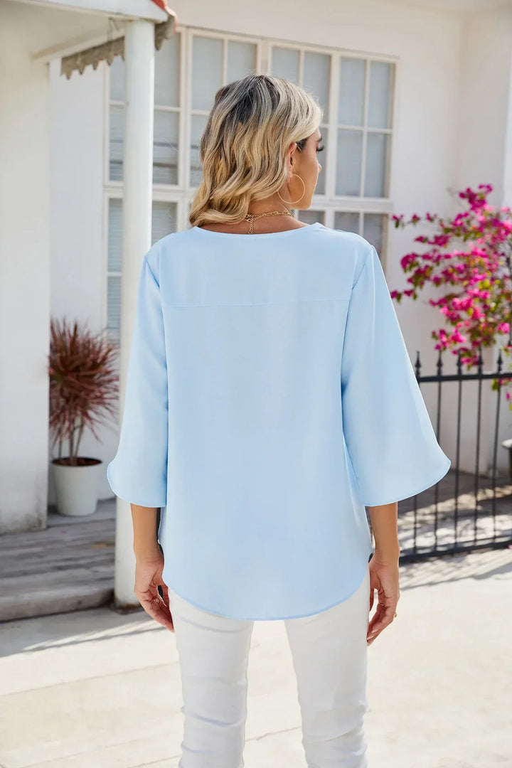Blusa Elegante con Scollatura a V di Nimra