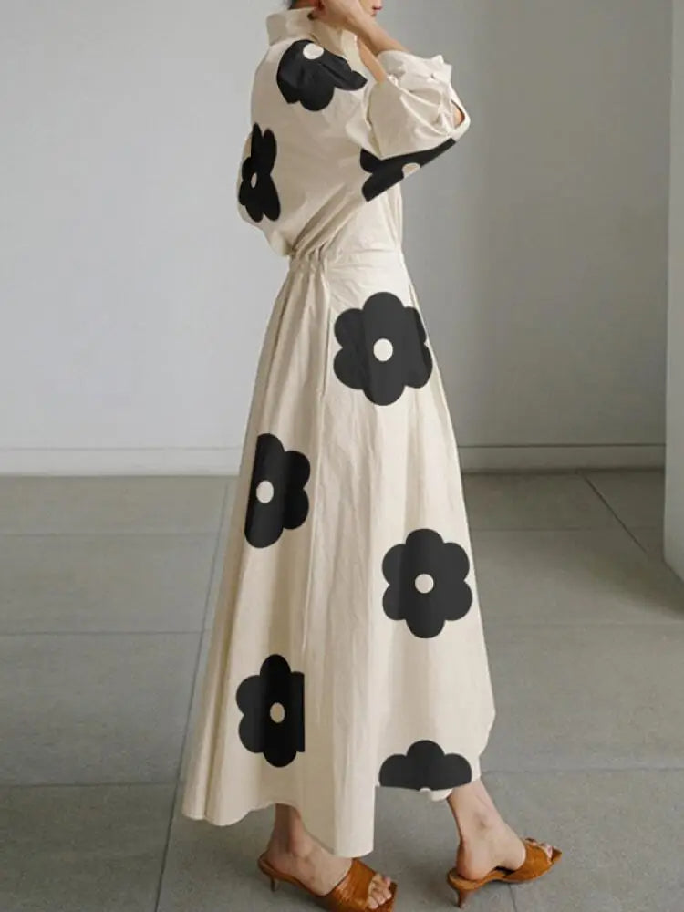 <html>L'Elodie - Elegante Vestito Midi a Righe in Stampa Floreale per Donne</html>
