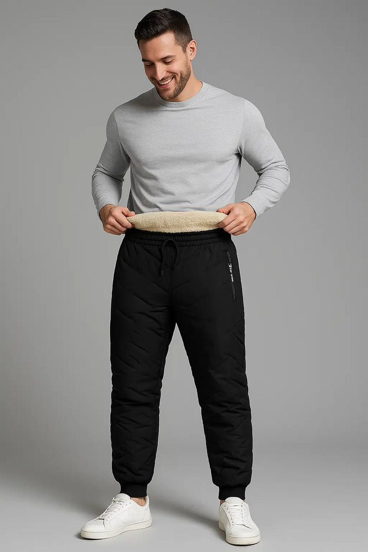 Comodi pantaloni da corsa da uomo in pile trapuntato, perfetti per le giornate fredde