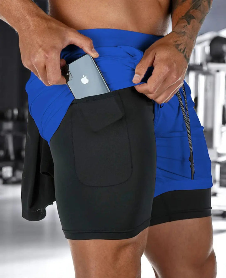 VIQA Pantaloncini sportivi 2 in 1 da uomo ad asciugatura rapida con pratiche tasche - leggeri, comodi e ideali per le giornate attive