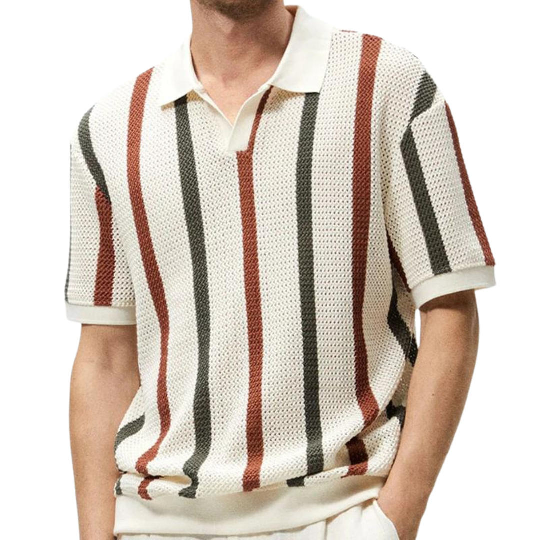 Elegante polo da uomo con righe di tendenza - comfort e stile per tutti i giorni