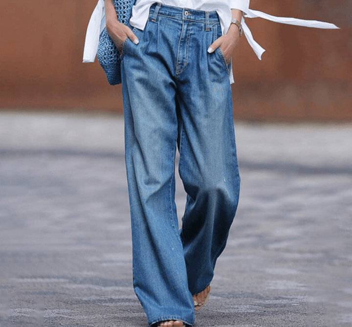 Jeans a gamba larga comodi e alla moda per uno stile elegante