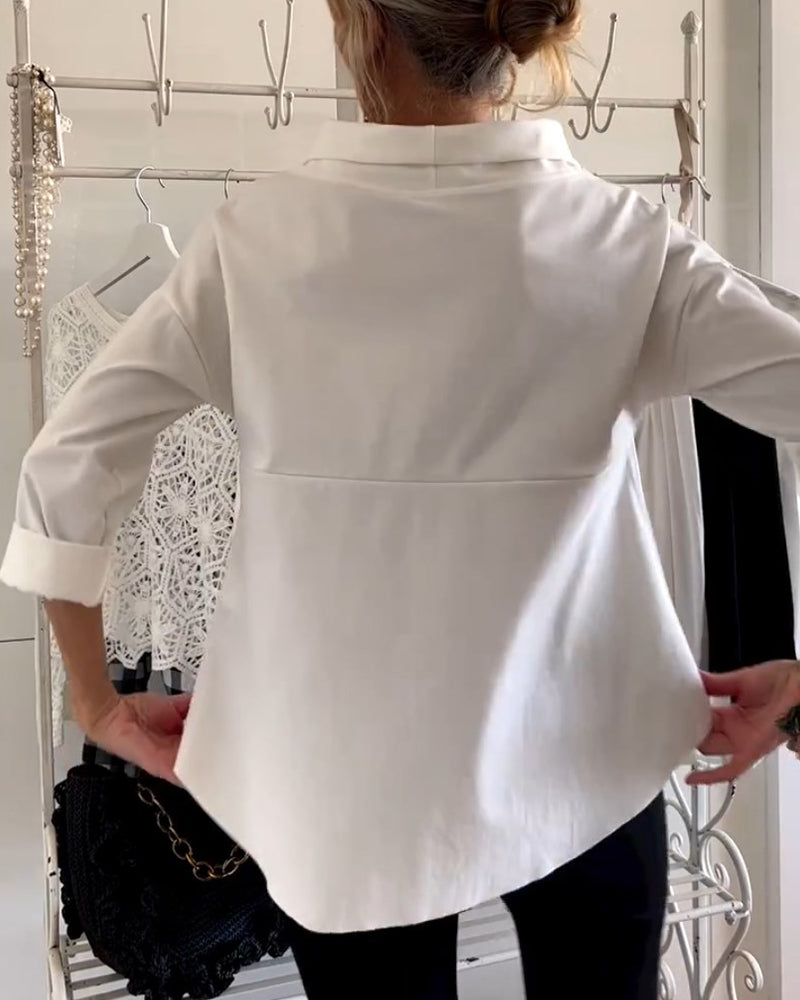 Lara - Top Casual Monocromatico Elegante