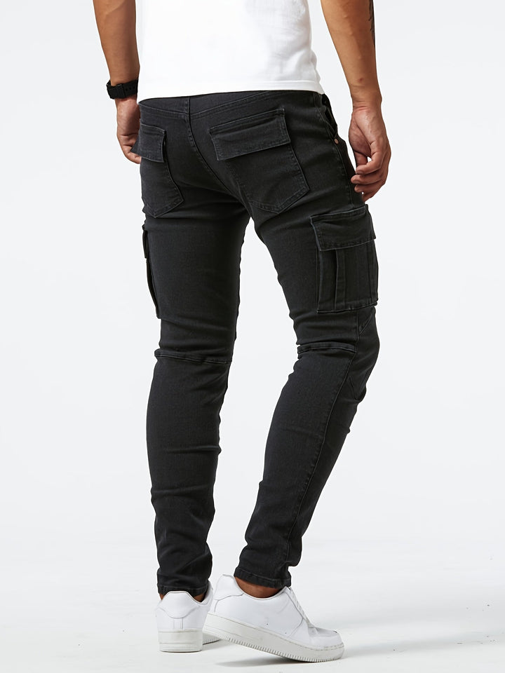 Pantaloni cargo da uomo eleganti e confortevoli, elasticizzati - una combinazione di funzionalità e design alla moda