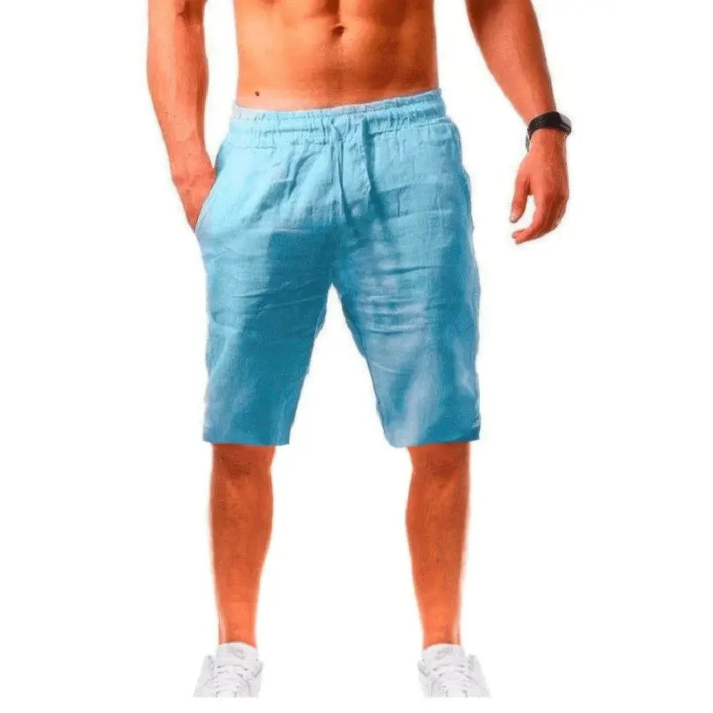 Pantaloncini da fitness da uomo in lino - Pantaloncini da allenamento comodi ed eleganti per qualsiasi attività
