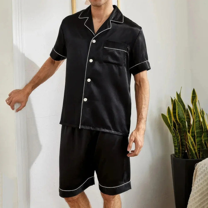 Accogliente set di pigiama corto da uomo, perfetto per le calde notti estive