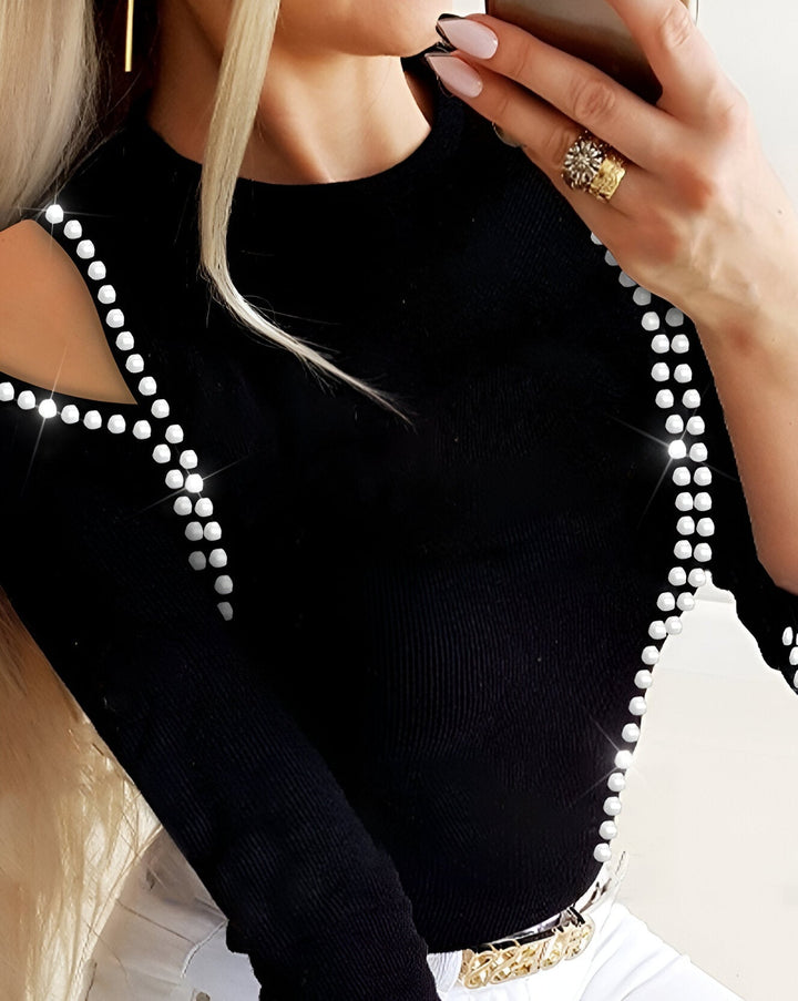 <HTML>Carmijn - T-shirt Elegante con Spalle Scoperte Trendy</HTML>