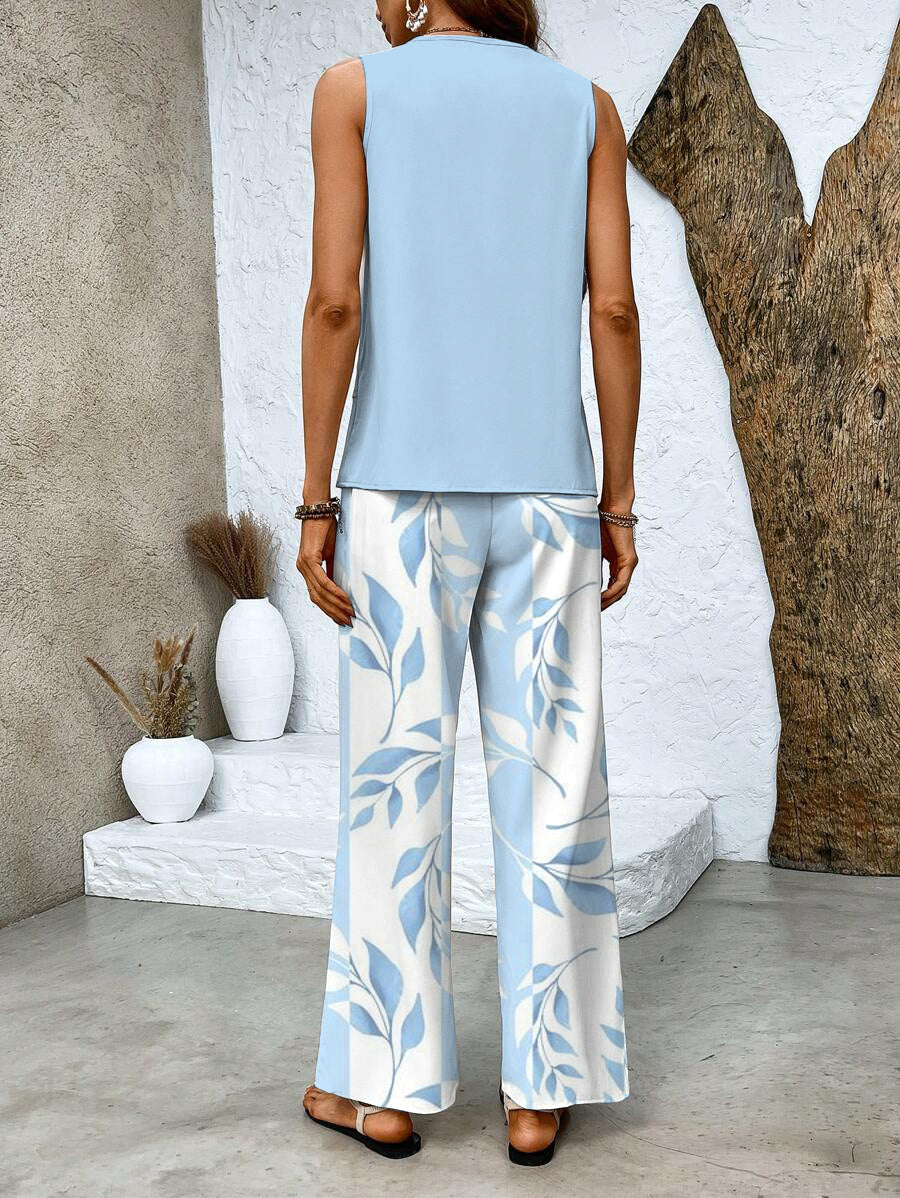 Natala™ - Set Estivo Casual Due Pezzi Blu Chiaro da Donna
