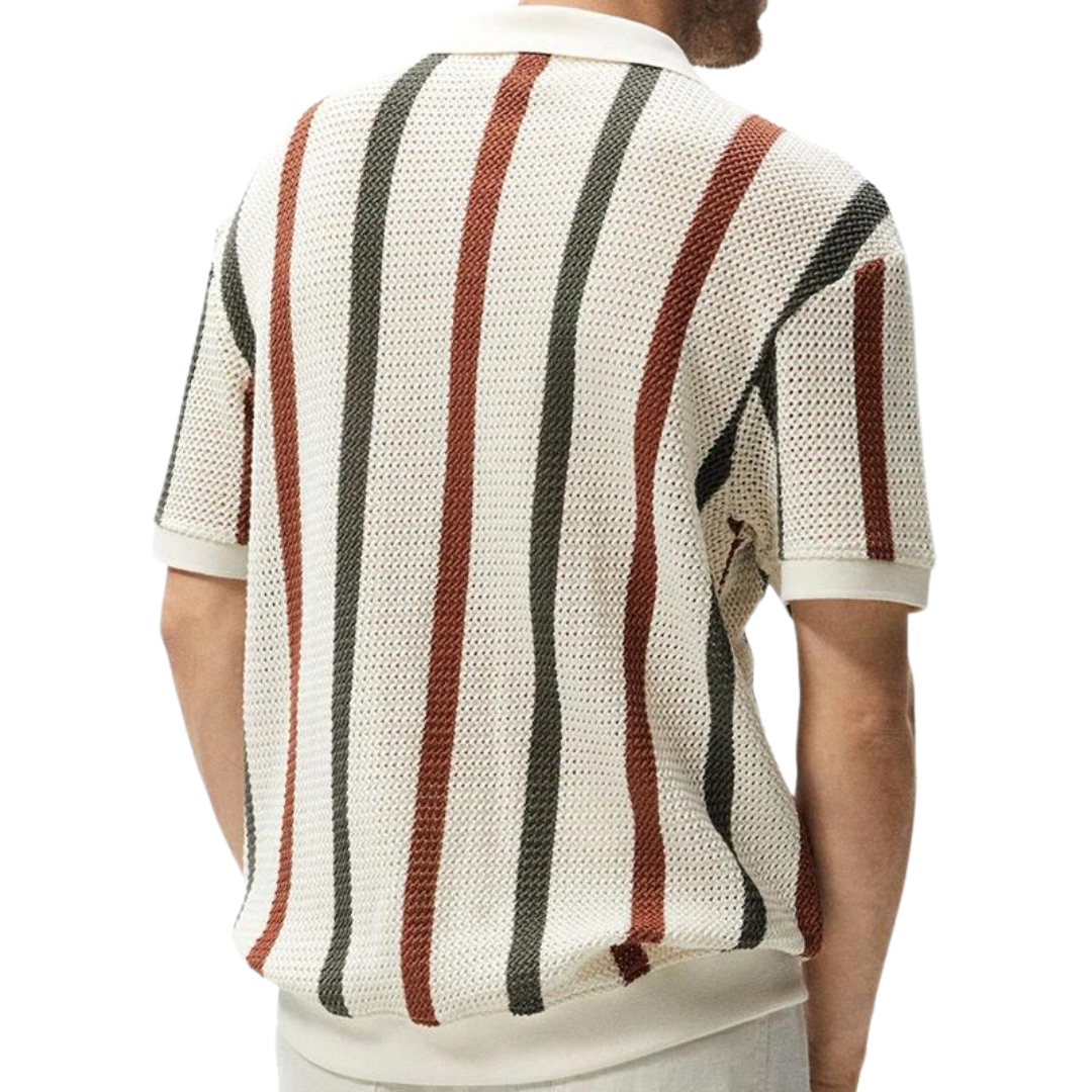 Elegante polo da uomo con righe di tendenza - comfort e stile per tutti i giorni