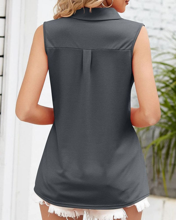 Livia - Elegante Mouwloze Blouse voor een Verfijnde Look
