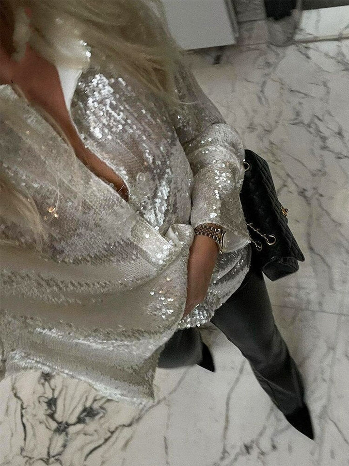 Gershilda - Glamorous Oversized Sequin Blouse