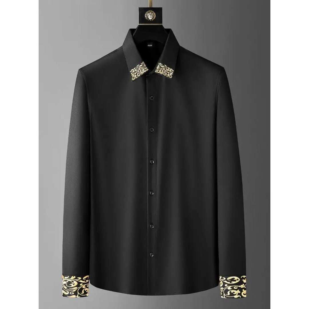 Elegante camicia da uomo con motivo giapponese dal design raffinato